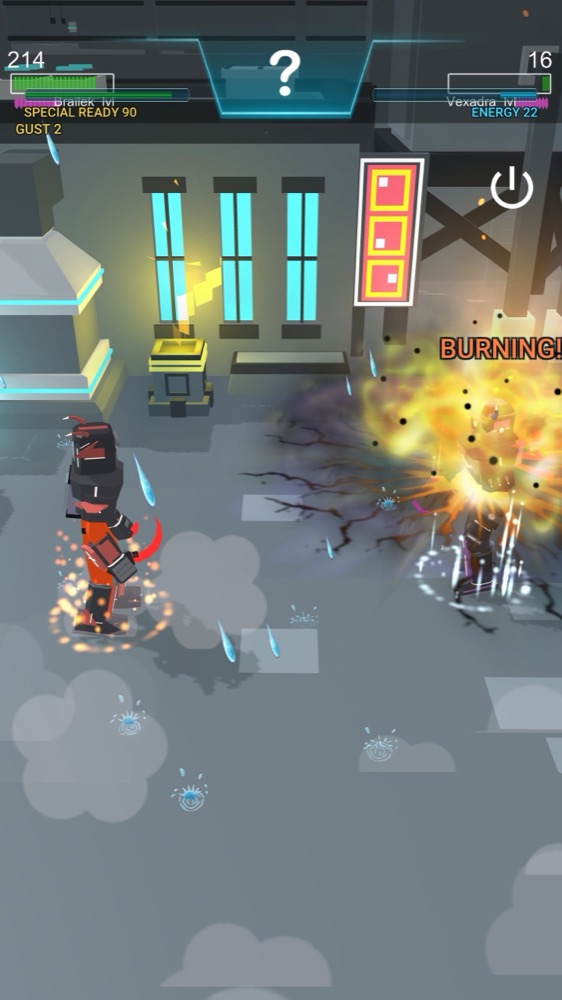 Opponent burning after a fire special