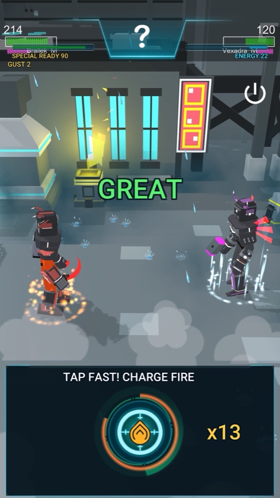 Charging a fire special by tapping fast