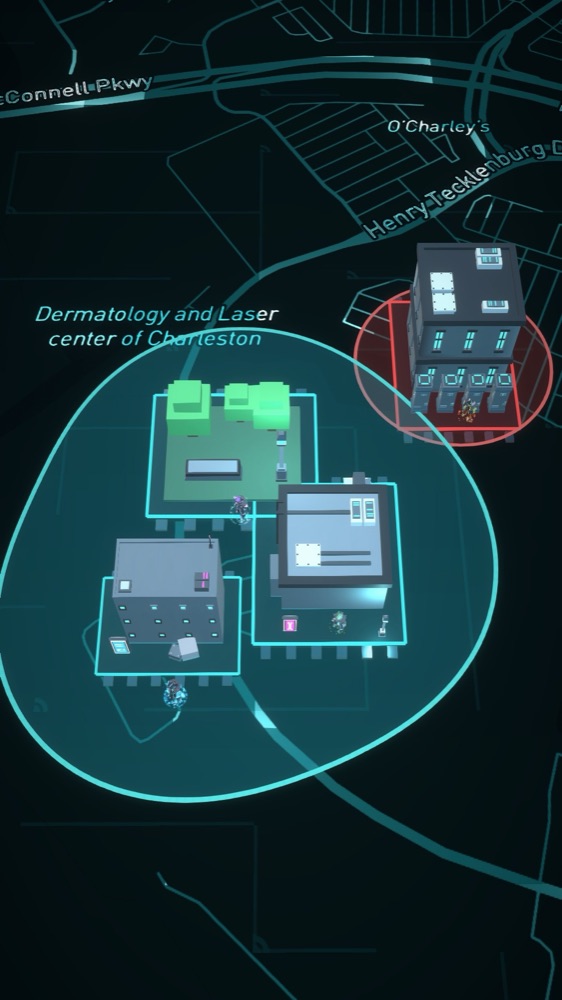 Linked territory on the live map, with a rival place in red