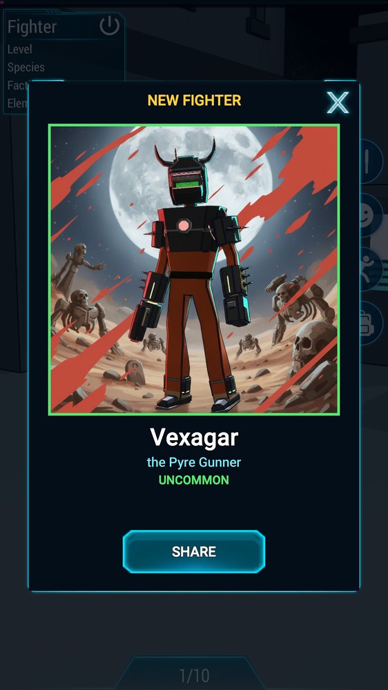 The NEW FIGHTER card with a freshly painted portrait