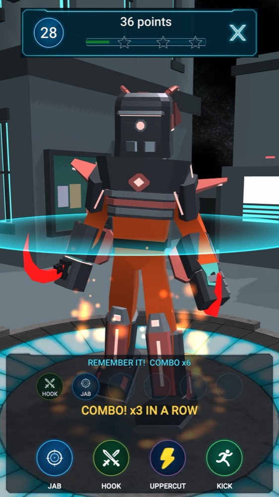 Combo Rush training minigame