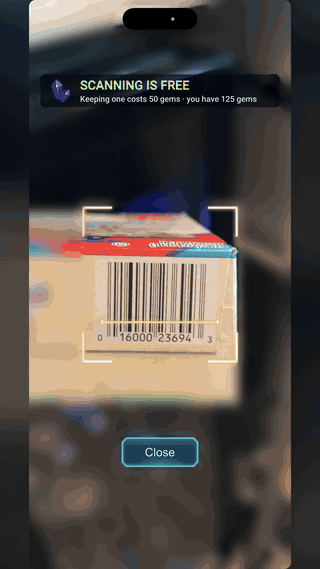A barcode on a cereal box scanned and turned into a fighter